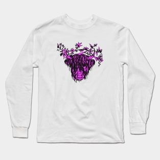 scottish cow pink Long Sleeve T-Shirt